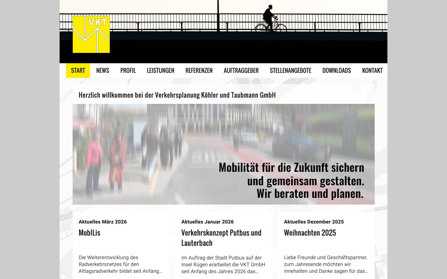Website der VKT GmbH
