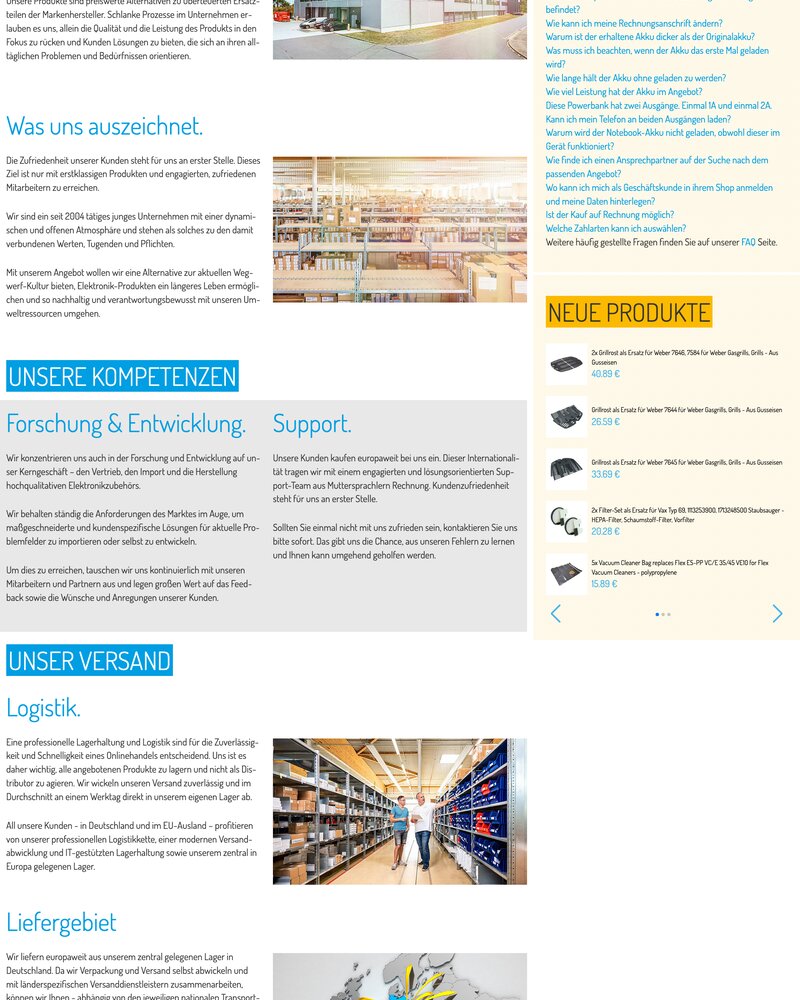 Mehrsprachige Website der B&W Handelsgesellschaft