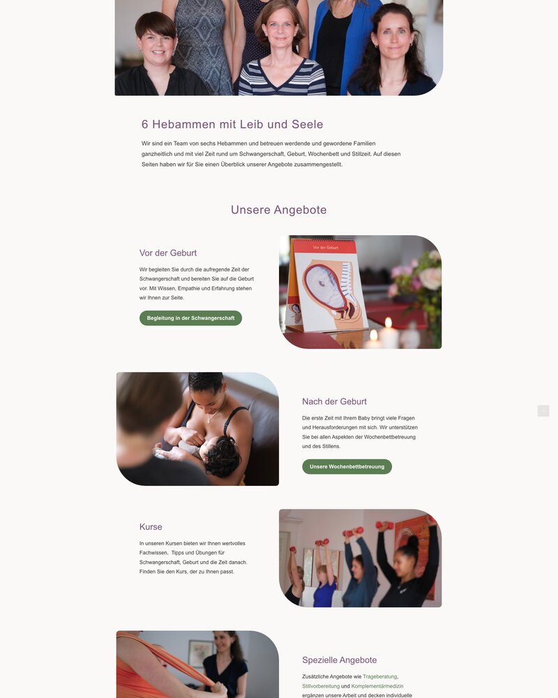 Hebammenpraxis UNIkum Website